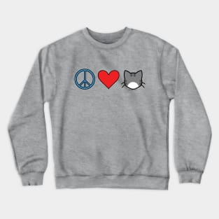 Peace Love Cats - Grey n White Crewneck Sweatshirt